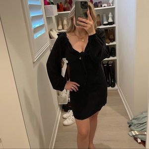 Black dress with bell sleeves